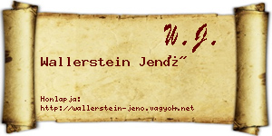 Wallerstein Jenő névjegykártya